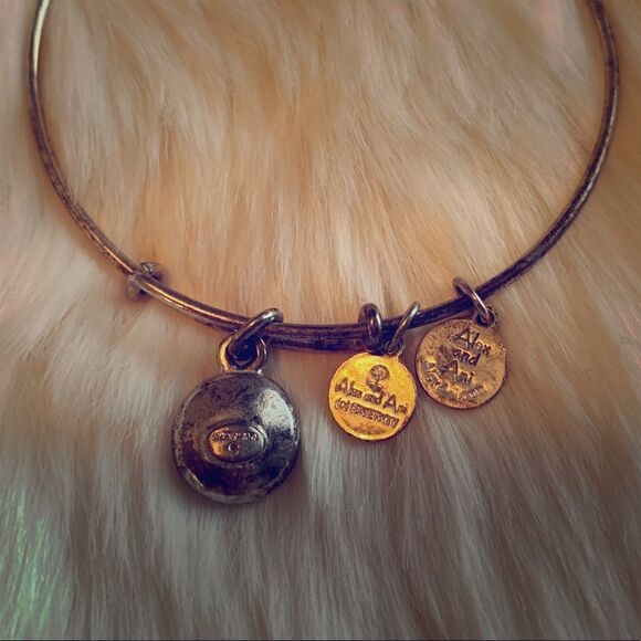 Sapphire Birthstone Charm Bangle  - Picture 2 of 3